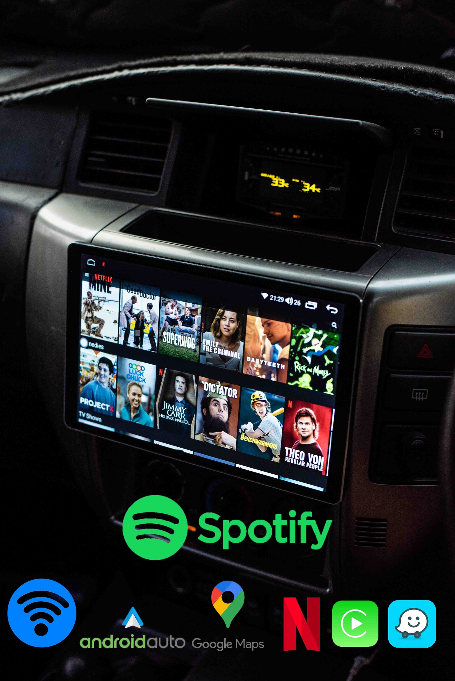 10inch android car headunit with apple carplay and netflix